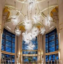 Hotel engineering custom chandelier glass Italian shopping mall sales offices sand table duplex villa dandelion chandelier led 2024 - buy cheap