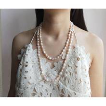 Lii Ji-collar de perlas de agua dulce para mujer, joya elegante de 120cm de largo aprox., joyería para fiesta y boda 2024 - compra barato