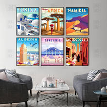 Póster Vintage de estilo nórdico para decoración del hogar, cuadro de pared con paisaje árabe de ciudades de viaje, África, Marruecos, Tanzana, Argentina, lienzo artístico 2024 - compra barato