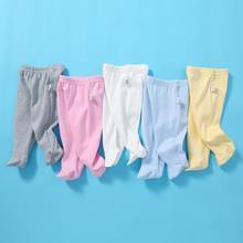 Newborn Baby Clothes For Girls Spring Baby Boys Long Pants Wrap Foot Solid Trousers For Kids 0-12m Pure Cotton Outwear Clothing 2024 - buy cheap