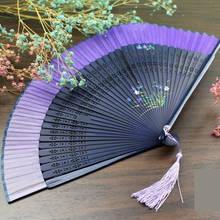 Hand painted folding fan * wedding folding fan * high grade silk female fan * Chinese style gift fan * carving craft fan* 2024 - buy cheap