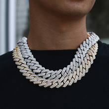 20mm big wide Hip Hop Prong Setting AAA CZ Stone Bling Iced Out Square Cuban Miami Link Chain Necklaces for Men Rapper Jewelry 2024 - buy cheap