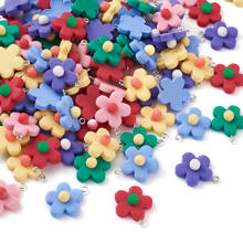 120Pcs Colorful Flower Pendant Charms 6 Colors Resin Dangle Beads for Earring Bracelet DIY Jewelry Making Crafting 2024 - buy cheap