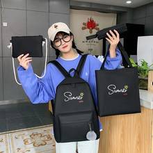 Canvasbackpack Fashion Women Backpack Fashion School Bag Solid Color Large Schoolbags Girl Shoulder Bags Mochilas 2024 - buy cheap