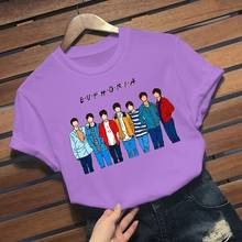 Camiseta Ulzzang con estampado de dibujos animados para mujer, ropa de calle Harajuku, camiseta de Hip-Hop, Tops de manga corta para mujer 2024 - compra barato
