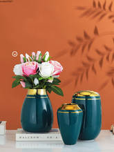 Керамическая ваза в европейском стиле, роскошная зеленая Цветочная композиция из Пномпеня, украшения для гостиной, ваза, гидропонный цветок, свадебное украшение 2024 - купить недорого