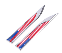 Pair Metal United States USA Flag Auto Fender Knife Emblem Skirts Badge Decals Sticker Car Accessories 2024 - buy cheap