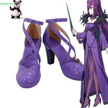 FGO Fate Grand Order Lancer Scathach Purple Cosplay Shoes Long Boots Custom Made CosplayLove 2024 - buy cheap