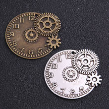 Dijes de reloj mecánico de aleación de Zinc y Metal, accesorio de bronce antiguo de 43x47mm, joyería Diy, colgante, 1 ud. 2024 - compra barato