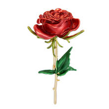 Broches de flor Rosa esmaltada para mujer, diseño de Pin de lujo a la moda, 4 colores disponibles, broche para bodas, alfileres, regalos para mamá 2024 - compra barato