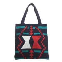 Bolso de mano con asa superior de punto Azteca para mujer, bolso informal bohemio, bohemio, Hippie, Hobo, de lana suave, para uso diario 2024 - compra barato