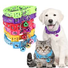 High Quality Adjustable Lovely Cartoon Printed Dog Collar with Bell Pet Collar Pet Accessories For Cat Dog Puppy 2024 - buy cheap