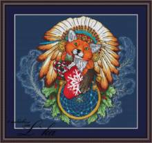 Fox, wolf, lion, dream catcher Counted Cross Stitch 11CT 14CT 18CT dark blueCross Stitch Kits Embroidery Needlework Sets 2024 - buy cheap