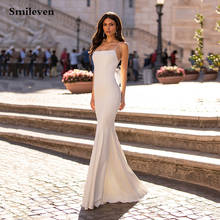 Smileven Spaghetti Straps Mermaid Wedding Dress Soft Satin Beach Bride Dresses Train Elegant Wedding Boho Bridal Gowns 2024 - buy cheap