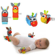1 Pair Cute Baby Rattle Toys Little Rattle Sound Wrist Handbell Foot Finders Socks Developmental Toys 2024 - buy cheap