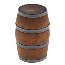 1:12 Scale Dollhouse Miniature Furniture Mini Wooden Wine Barrel Bucket Toy 2024 - buy cheap
