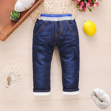 BibiCola winter boys denim pants new kids casual cotton thick warm long pants for children boys jeans trousers clothing 1-5Y 2024 - buy cheap