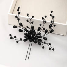 Handmade Black Crystal Beads Bridal Hairpin Rhinestone Wedding Hair Pin And Clip Sticks For Women Jewelry Accessories 2024 - buy cheap