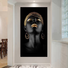 Figuras en lienzo para decoración del hogar, imágenes artísticas de pared para sala de estar, impresiones de mujer negra sobre lienzo sin marco, póster de pared 2024 - compra barato