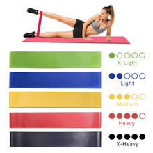 Bandas de goma resistentes para Yoga, equipo de Fitness para interior y exterior, 5 colores, 0,35mm-1,1mm, bandas elásticas de entrenamiento deportivo para Pilates 2024 - compra barato