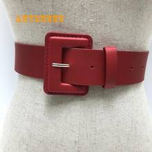 ANYONGZU  Design Women Red Belt Versatile Simple Slim Decoration Fashion collocation Leather Dress Pu Leathe Yellow Green Pink 2024 - buy cheap