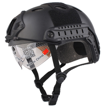 Военный Быстрый PJ шлем с защитными очками, армейский охотничий Пейнтбол CS WarGame защита для головы, тактический шлем для страйкбола 2024 - купить недорого