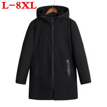 Большой размер 8XL 7XL 6XL 5XL зимнее теплое пальто повседневная мужская куртка мужская брендовая длинная куртка пальто одежда с хлопковой подкладкой 2024 - купить недорого