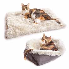 Plush Cat Sleeping Bag Puppies Puppies Cat Mat Bed Warm and Soft Pet House Cat Sleeping Nest Pad Dog Beds 2024 - buy cheap