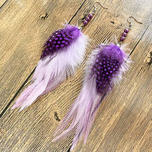 M & G этнические серьги с фиолетовыми белыми перьями для женщин, длинные висячие серьги с фиолетовыми бусинами, богемные ювелирные аксессуары 2024 - купить недорого
