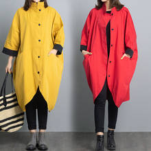 2021 primavera outono jaqueta feminina plus size vintage batwing irregular oversize roupas de comprimento médio cardigan outerwear feminino 2024 - compre barato