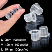 100Pcs/Set S/M/L Plastic Disposable Microblading Tattoo Ink Cups Permanent Makeup Eyebrow Gel Pigment Clear Holder Container Cap 2024 - buy cheap