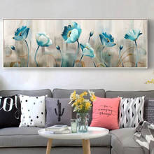 Blue Flowers Abstract Flowers Quadro Canvas Paintings Posters Prints Cuadros Wall Art Pictures for Living Room Home Decoration 2024 - buy cheap