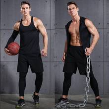 Men's Compression Running Suits Quick Dry Shirt+Shorts Sets Summer Football Training Kits 2 pcs Fitness Gym Clothes Sets 2024 - buy cheap