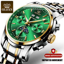 OLEVS Men Mechanical Watch Stainless Steel Waterproof Automatic Watch Top Brand Luxury Business Sport Moon Phase Wristwatch Mens 2024 - buy cheap