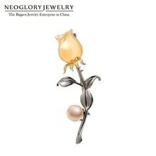 Neoglory-broches de rosas elegantes para mujer, alfileres de flores delicadas para mujer, regalo de novia y madre para fiesta, 2020 2024 - compra barato