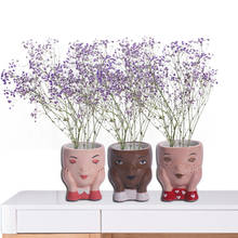 Vaso de cerâmica, vaso de cerâmica com personalidade para área externa, jardinagem criativa, personagem nórdico, enfeite de mesa 2024 - compre barato
