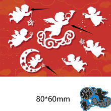 Molde de corte de anjo para álbum, 80*60mm, para fazer cartão, scrapbooking, estênceis de metal, molde diy, modelo 2024 - compre barato