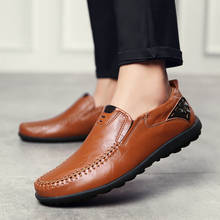 Sapatênis de couro genuíno masculino tamanho 47, calçados casuais para homens, slip-on, sapatos de negócios, clássico, vintage, italiano 2024 - compre barato