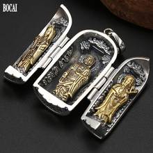 BOCAI 2022 New Real Pure S925 SilverJewelry Classic Retro Western tThree Sacred Avalokites Buddha Men And Women Pendant 2024 - buy cheap