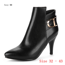 Spring Autumn High Heels Women Ankle Boots High Heel Shoes Woman Short Boots Small Plus Size 32 - 43 2024 - buy cheap