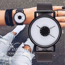 Relógio de pulso feminino com pulseira de malha preta, relógio de quartzo para mulheres, design minimalista, exclusivo, dropshipping 2024 - compre barato