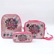 Mochila de princesa LOL para niñas, estuche de dibujos animados, bolsa de regalo para estudiantes de escuela, 3 uds. 2024 - compra barato