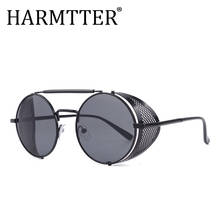 2020 moda marca designer retro redonda steampunk óculos de sol redondo vapor punk metal óculos de sol das mulheres dos homens uv400 gafas de sol 2024 - compre barato