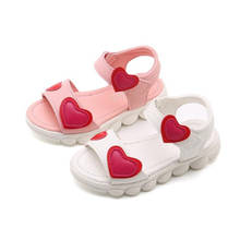 2021 spring and summer new children's sandals leisure fashion sandals open toe shoes Velcro love girl Princess sandals 2024 - buy cheap