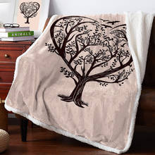 Árvores amor coração forma velo cobertor escritório sofá cobertura de cashmere cobertura cama colcha cobertores quentes para camas 2024 - compre barato