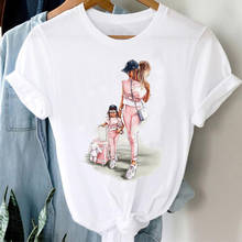 Camisetas femininas estampadas, camisetas de aquarela, mãe e mamãe, roupas gráficas, camiseta feminina com estampa 2024 - compre barato