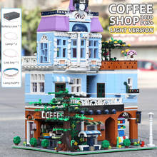 MOULD KING-16004 Streetview, juguete de construcción, modelo de esquina de cafetería, bloques de construcción montados, regalos de cumpleaños DIY 2024 - compra barato