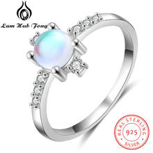 Charm Moonstone Rings 925 Sterling Silver Clear CZ Engagement Wedding Rings for Women Real Silver 925 Jewelry (Lam Hub Fong) 2024 - buy cheap