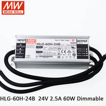 MEAN WELL-controlador atenuado HLG-60H-24B, 60W, 24V, interruptor LED, fuente de alimentación de 110V/220V, CA a 24V, CC de 2.5A, 60W, atenuación IP67 impermeable 2024 - compra barato