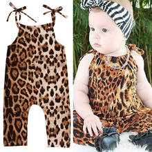 Летний Леопардовый безрукавный комбинезон с принтом для новорожденных девочек 2020 модный детский комбинезон для девочек 2024 - купить недорого